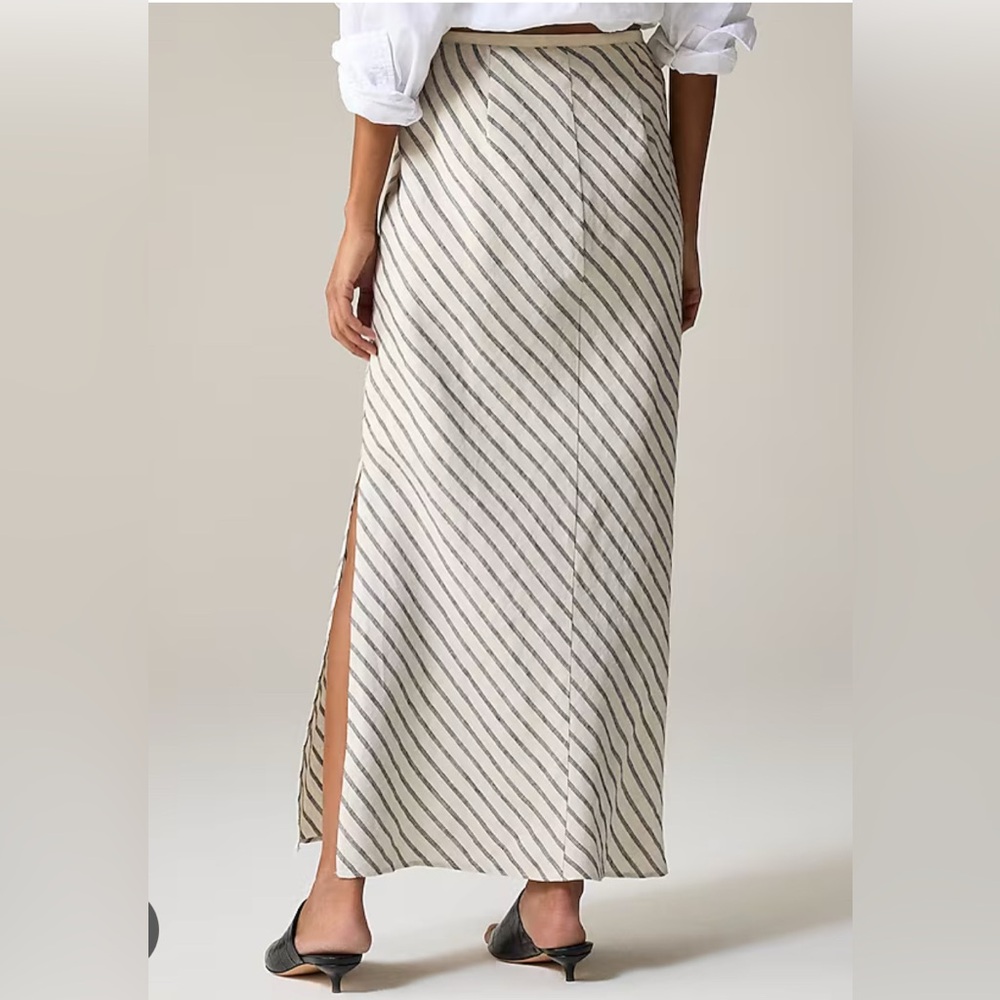 J. Crew New Gwyneth slip skirt in striped linen - Picture 3 of 4